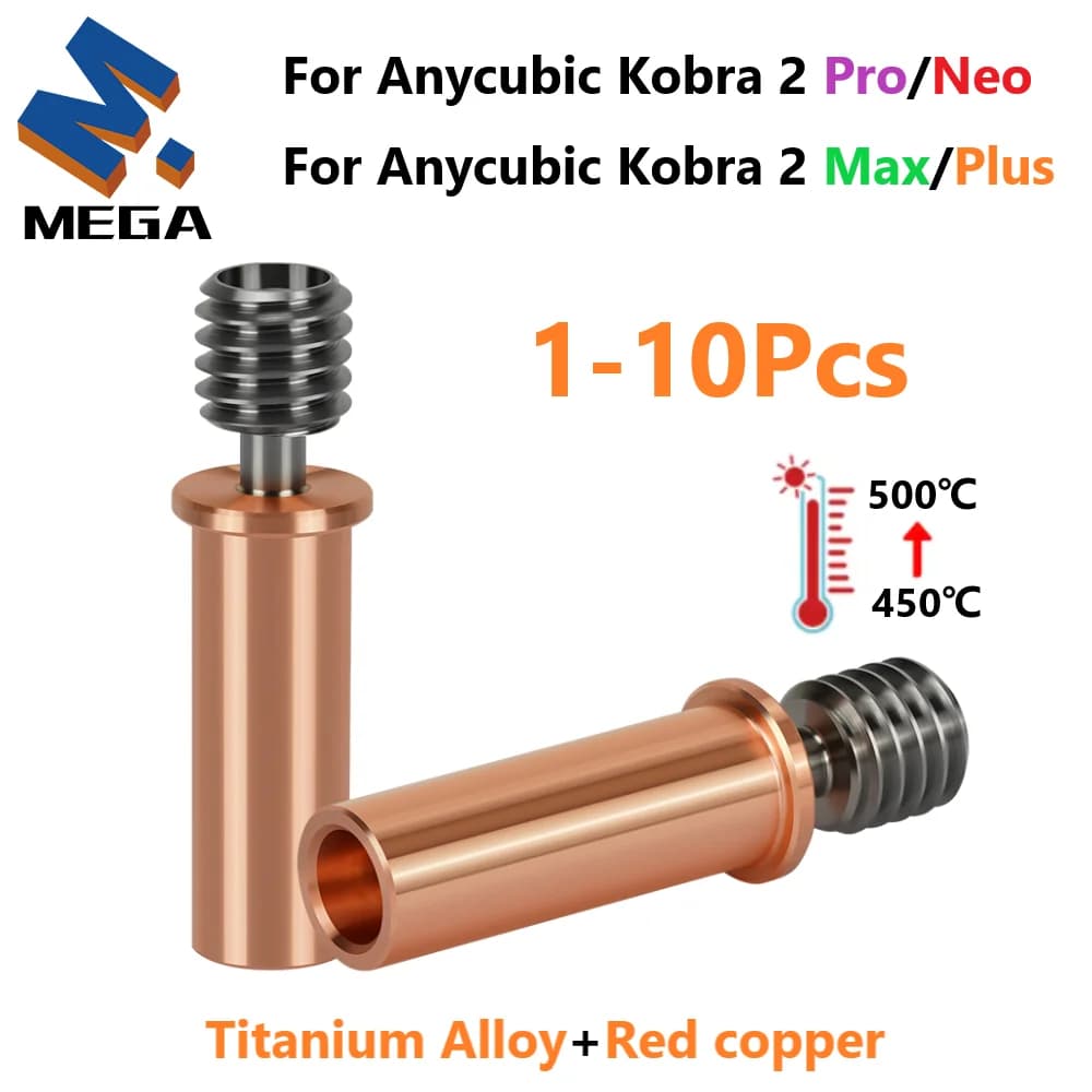 Heatbreak Per Anycubic Kobra 2 Pro Kit di aggiornamento Anycubic 2 Neo Hotend Gola bimetallica Anycubic Kobra 2 Plus Parti di aggiornamento Hotend