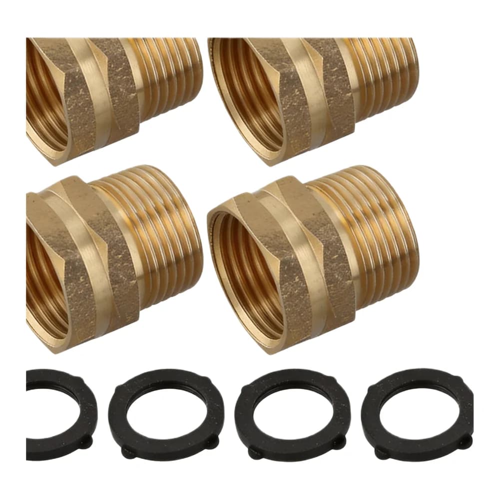 4Pcs Brass Garden Hose Adapter 3/4" GHT Female To 3/4" NPT Male Garden Watering Adapter Drip Irrigation Hose Quick Connector