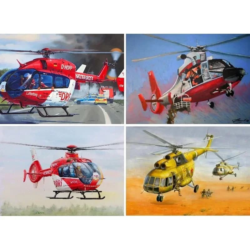 Landscape Helicopters 5D DIY Diamond Painting Kit Cross Stitch Diamond Embroidery Full Diamond Mosaic Rhinestone Home Decor