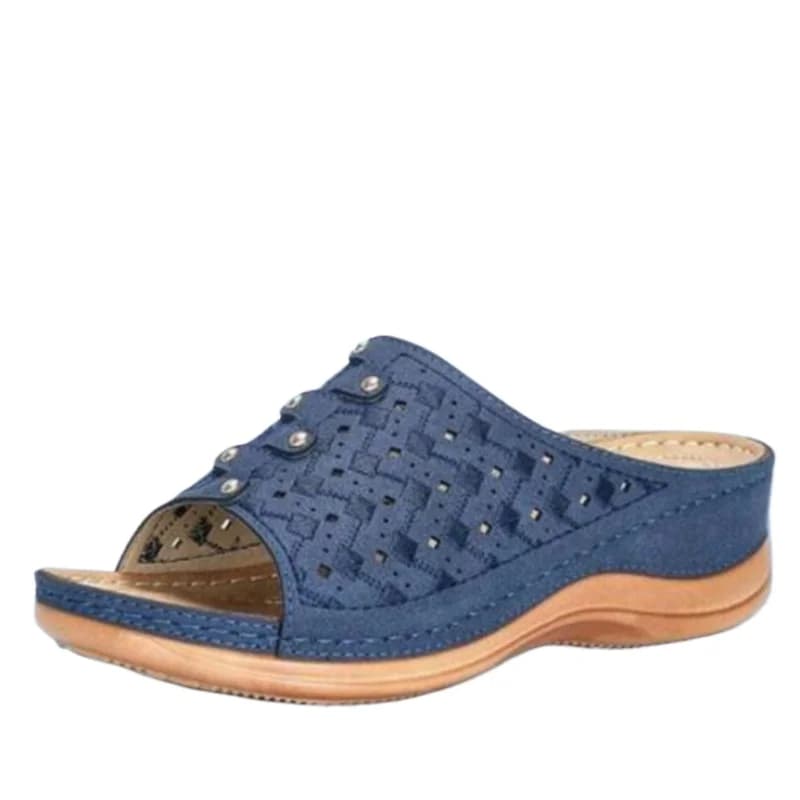 Sandali Estivi alla Moda da Donna con Zeppa, Ciabatte Casual con Fondo Spesso, Scavate, Tinta Unita, Taglie Grandi 35-43