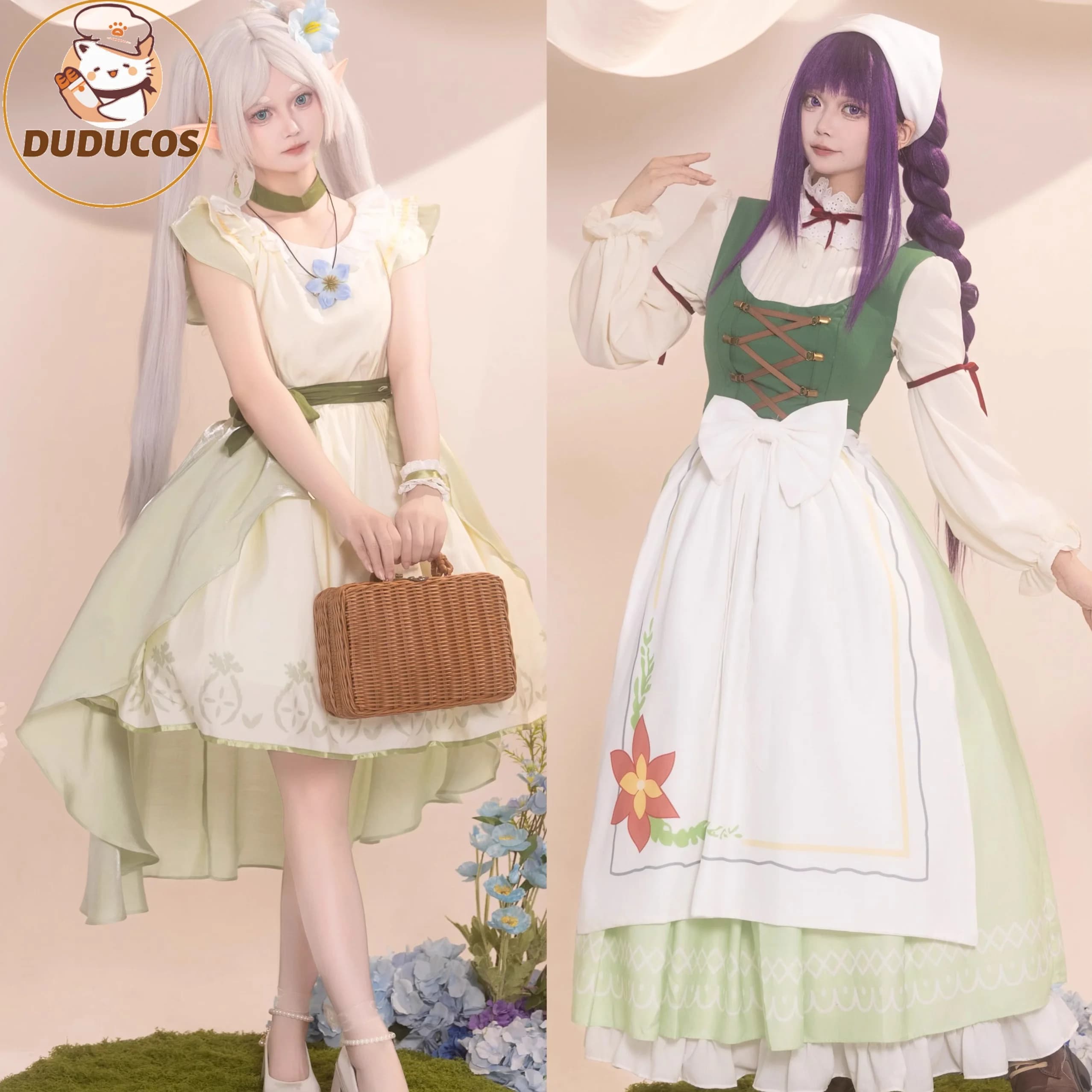 Anime Frieren: Beyond Journey's End Fern Costume Cosplay Festival di Primavera Celebrazione Abito da cameriera Parrucca Donna Carino Abito di Halloween