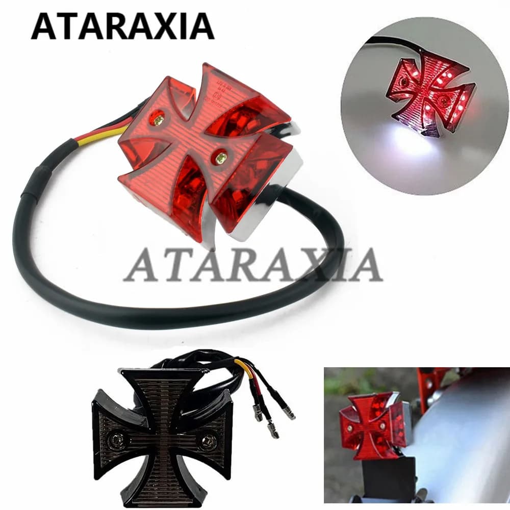 Fanale posteriore per moto Cross LED ABS Surround con lente rossa Fanale posteriore per targa posteriore Choppers per moto Dirt Bike