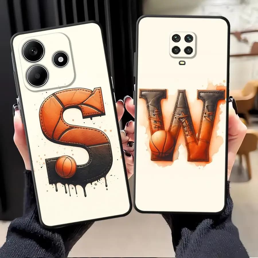 Cover per Telefono Xiaomi Redmi Note 15 14C A4 12 11 12C 13C K80 10 13 14 Pro Plus A5 9 8 A7 Pro A1 A2 K40 con Design Basket e Lettera S