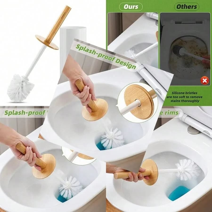 Toilet Brush Toilet Bowl Brush And Holder Set Bathroom Toilet Bowl Cleaner Scrub Brush Set Scrubber For Deep Cleaning White
