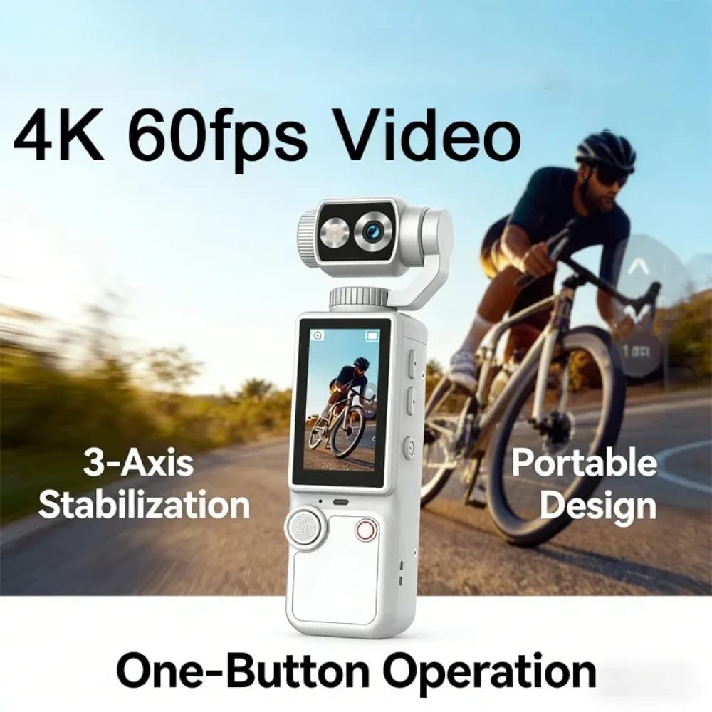 Nuova Videocamera Sportiva Indossabile 4K HD WiFi, Registratore per Bicicletta e Moto, Mini Cam per Vlogging e Viaggi