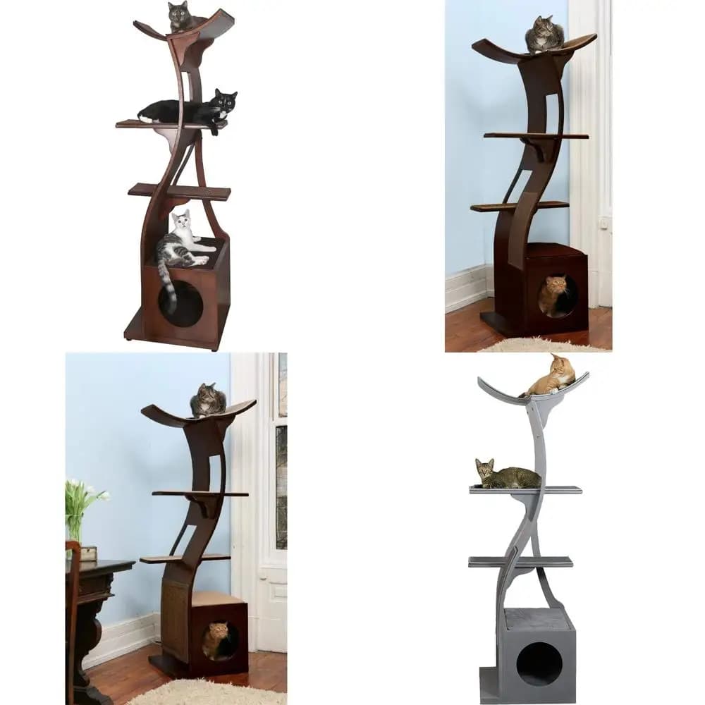 Albero per gatti multilivello con tiragraffi, posatoi, casa da arrampicata, area di gioco e relax per gatti