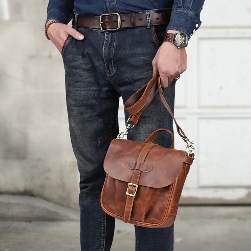 Borsa a tracolla da uomo in vera pelle 2022 borsa a tracolla da lavoro fatta a mano borsa a tracolla per borsa a mano portatile da uomo