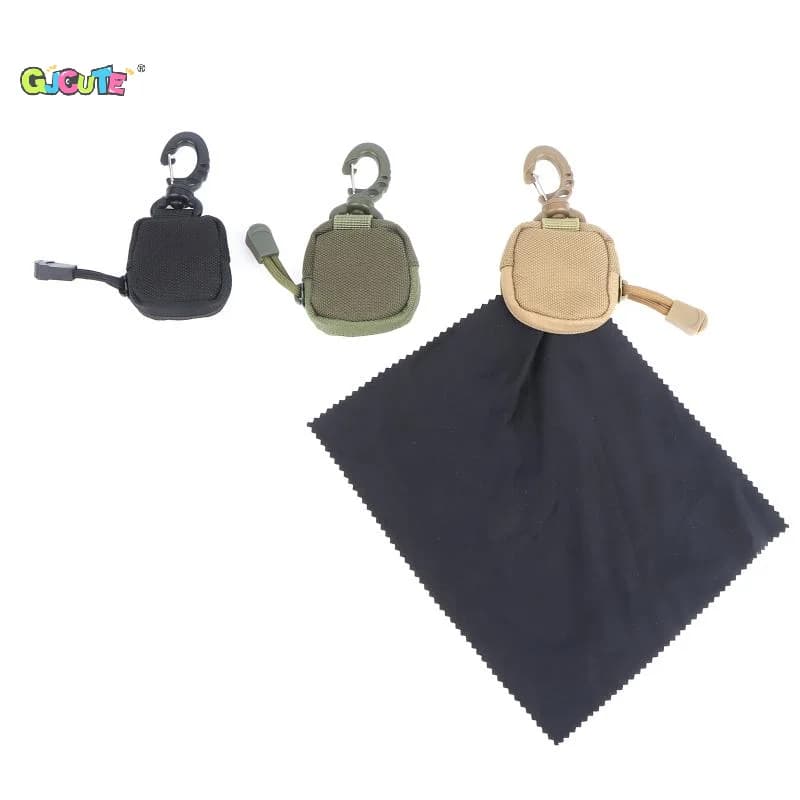 Tactical Storage Eyeglass Cloth Bag Ultra-Fine Fibers Cleaning Cloth One-piece Folding Storage Eyeglass Cloth Hunting Accessorie