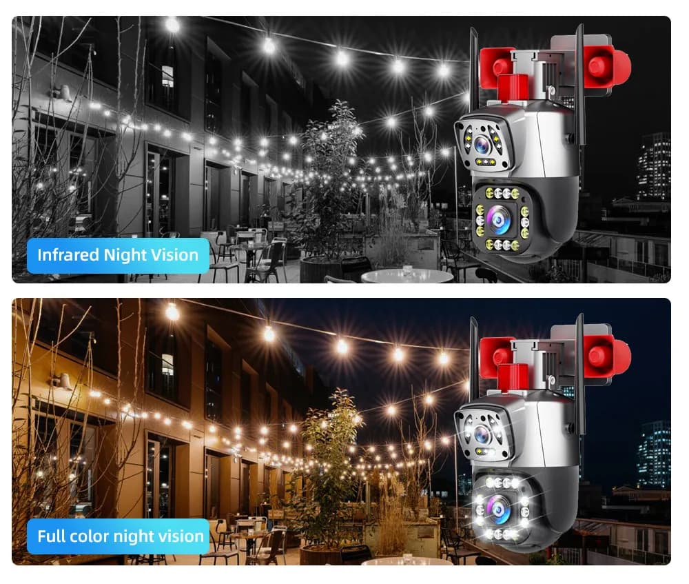 4MP UHD Yoosee APP Sirena Allarme Doppia Lente WIFI Telecamera IP a Colori AI Rilevazione Umanoide Sicurezza Domestica CCTV Baby Monitor