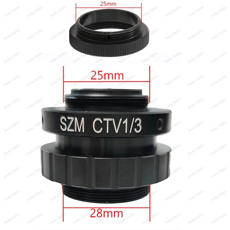 SZMCTV 1/3X Adapter For Simul Focal Trinocular Stereo Microscope HDMI VGA USB Video Camera 0.35X C Mount Lens Adapter