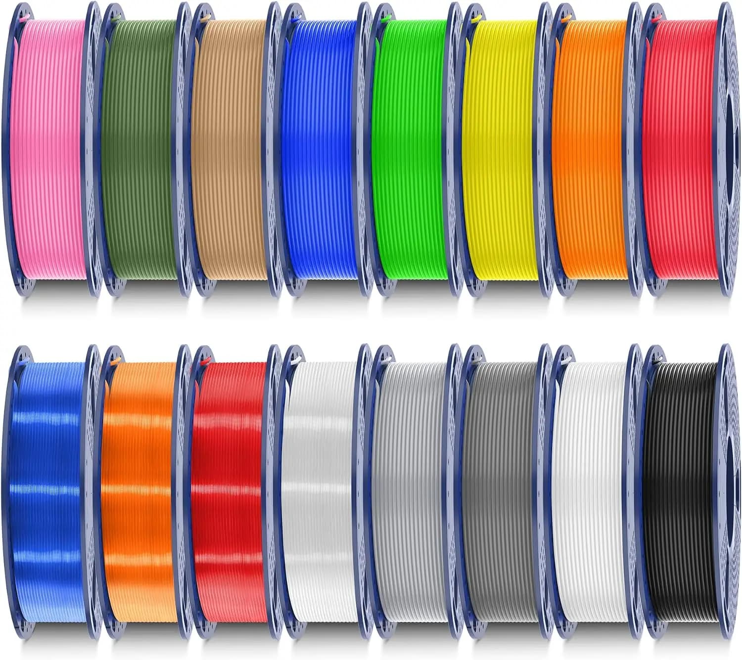 16 Color PLA Filament Bundle Multicolor, 0.25kg per Spool, Total 4kg, Individually Vacuum Packed