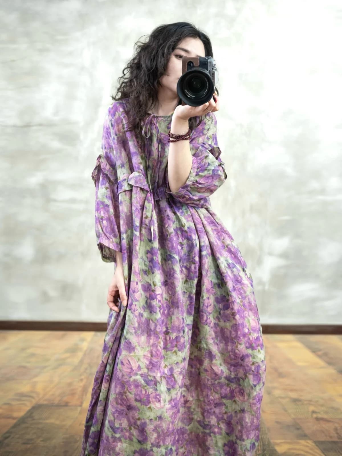 Retro pizzo splicing lino Dr donna estate high-end stampato cotone sciolto lino Aosphere gonna lunga pendolari Sle A-Line