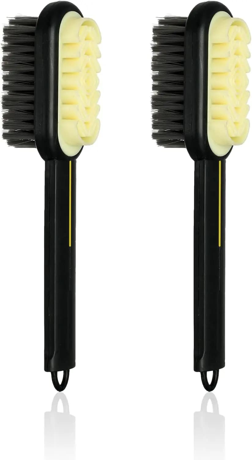 Set di 2 Spazzole per Scarpe in Camoscio - Spazzola 2-in-1 con Setole Morbide e Gomma Magica per Camoscio - Kit Ideale per la Pulizia delle Scarpe in Camoscio