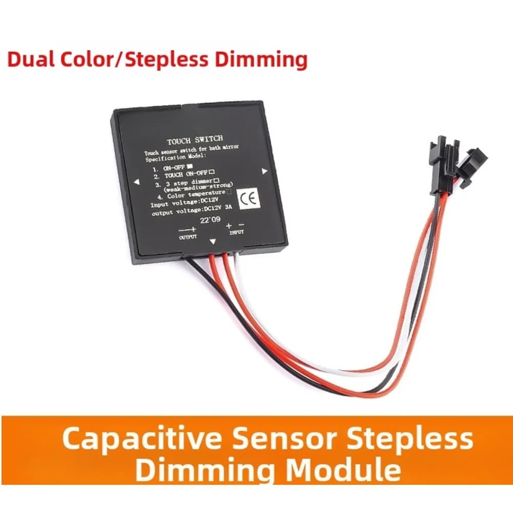 Interruttore a sfioramento per specchio da bagno 1 pz DC 5-12V, sensore touch per dimmerazione LED continua, interruttore isolato sensibile al tocco per luce da bagno