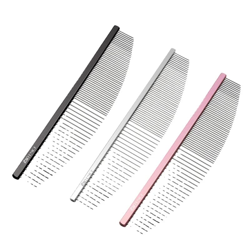 Fenice Lightweight Half Moon Shape Pet Grooming Facial Detail Hair Comb Witgh Dense and Sparse Teeth for Dogs
