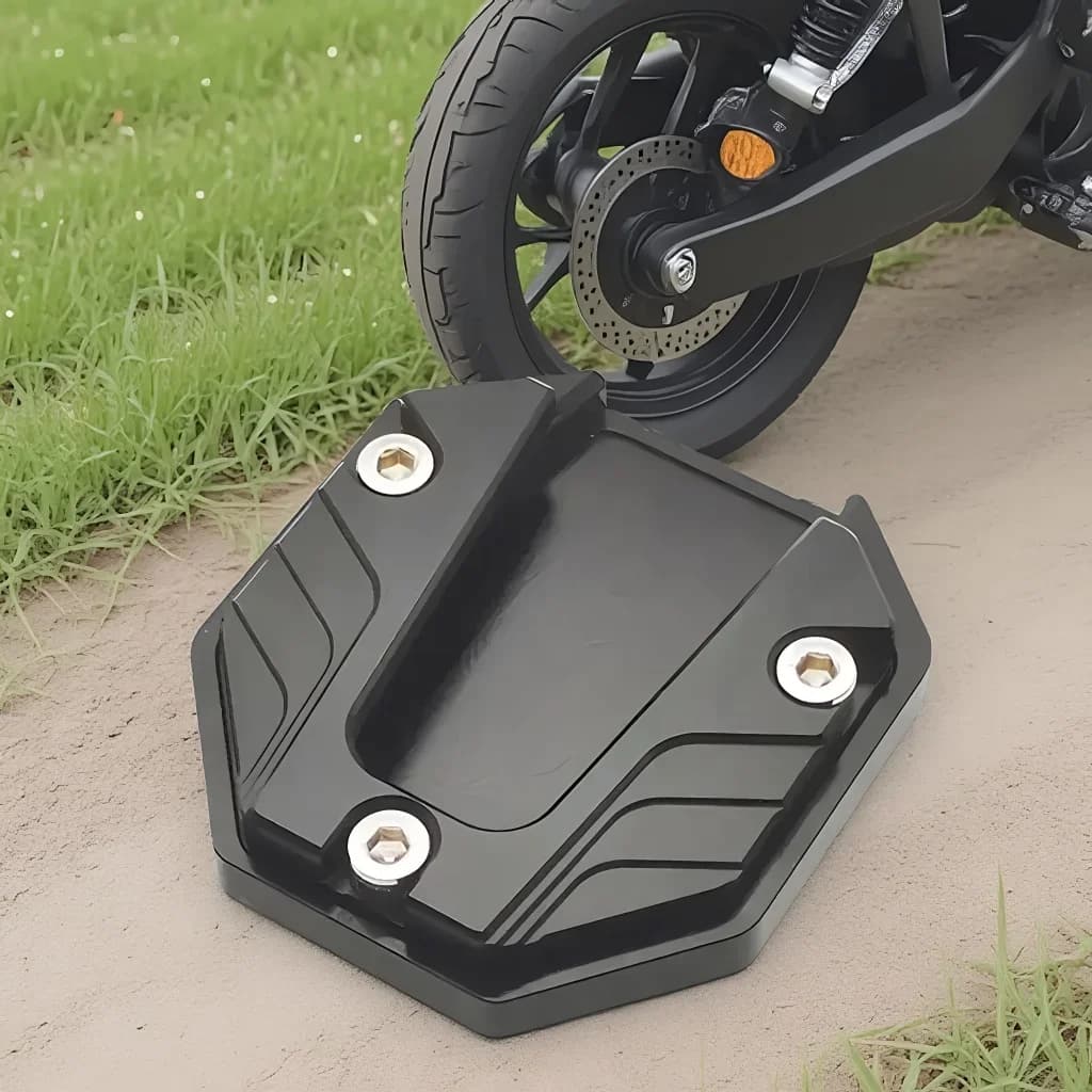 Piastra di Supporto Antiscivolo in Lega di Alluminio per Cavalletto Moto, Base Allargata per Poggiapiedi Veicoli Fuoristrada