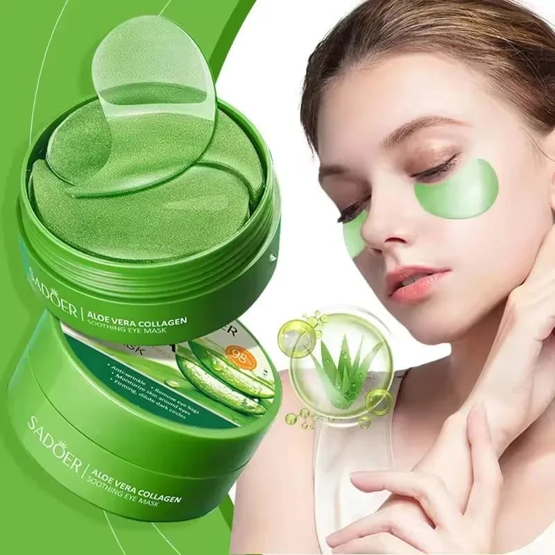 SADOER 80g Maschere per Occhi all'Aloe Vera e Collagene Anti Occhiaie e Borse Idratanti Rassodanti Patch per Occhi Prodotti per la Cura della Pelle degli Occhi