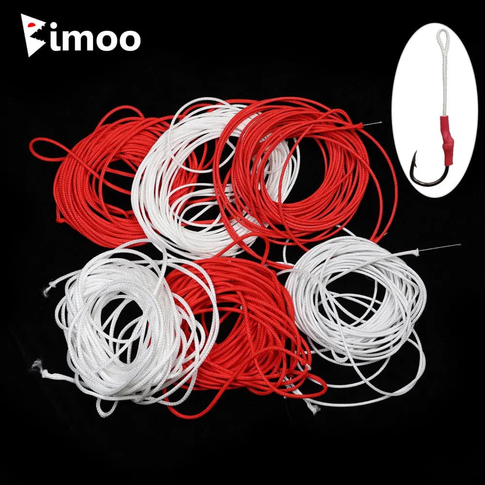 10M 16 Strands PE Braided Jig Assist Hook Line Hollow Core PE Core Steel Wire Core PE Line Sea Fishing Jigging Assist Hook Rope