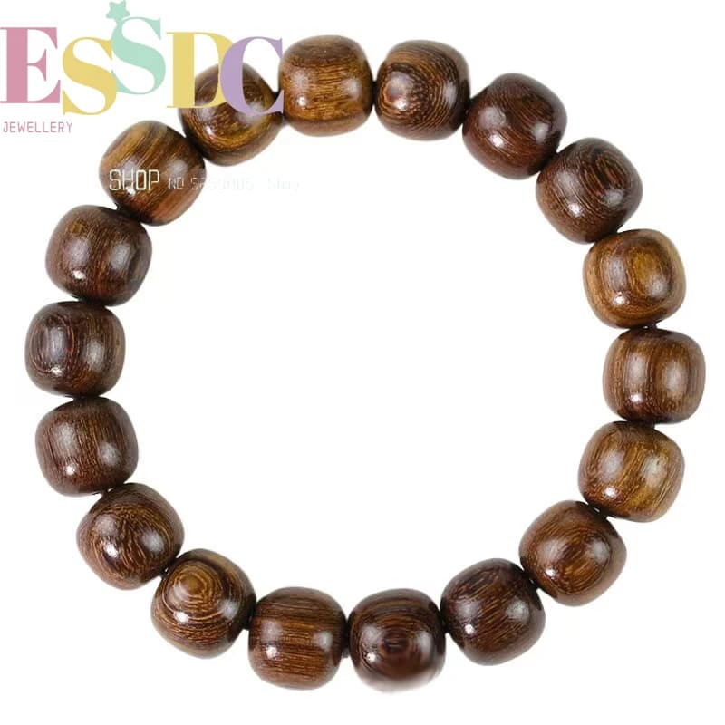 Braccialetto con perline in legno Golden Silk 11x12mm, spinner antistress in legno naturale da avvolgere, giocattolo unisex per alleviare stress e ansia