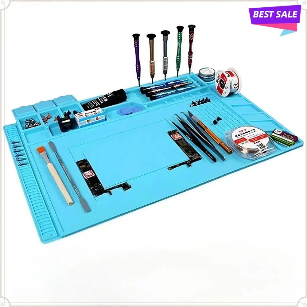 Magnetic Silicone Repair Mat Heat Resistant 932°F Anti Static ESD Soldering Pad For Circuit Board Phone Iron Maintenance