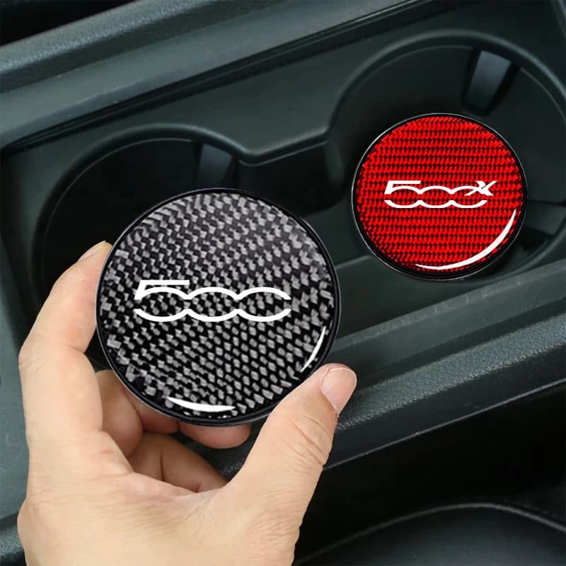 2 pezzi 7 cm sottobicchiere per auto porta bottiglia tazza d'acqua tappetino antiscivolo gel di silice per Fiat 500 500c 500l 500x car styling