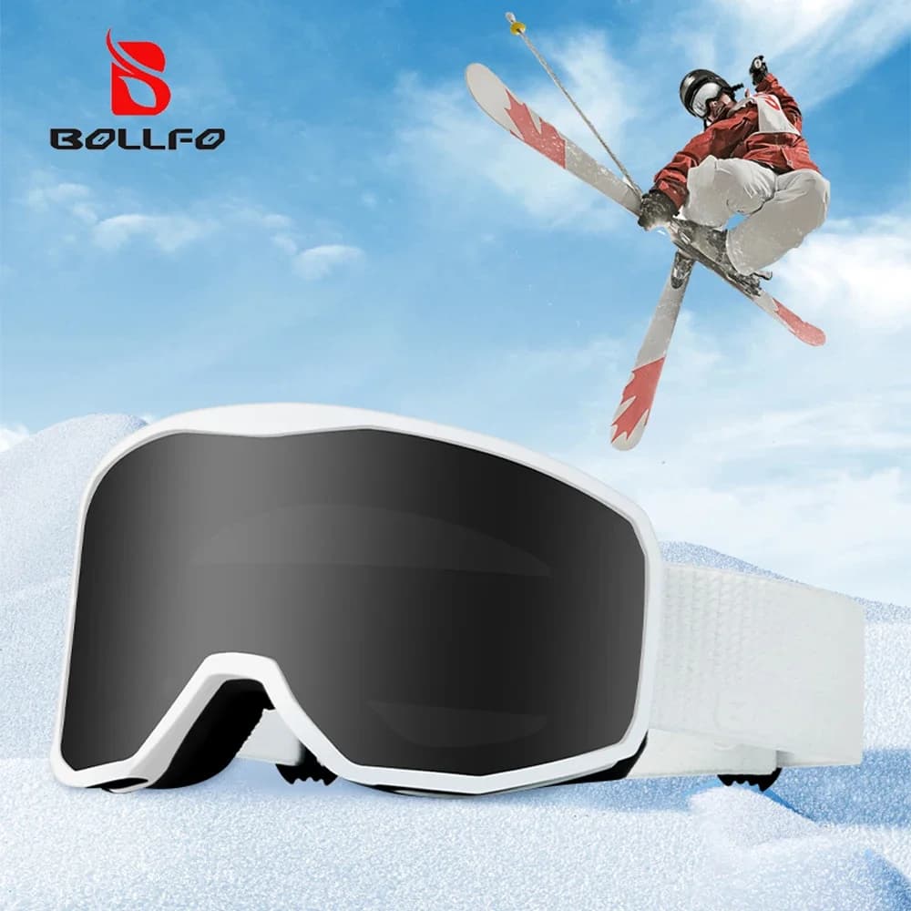 BOLLFO Occhiali da sci OTG Sopra Occhiali da neve Occhiali da snowboard per uomo Donna Protezione UV Antiappannamento Occhiali da sci Antiparras