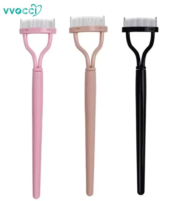 vvocci Piegaciglia e Separatore Ciglia in Acciaio Inossidabile, Portatile, con Spazzola e Pettine per Mascara, Strumenti per Modellare le Ciglia