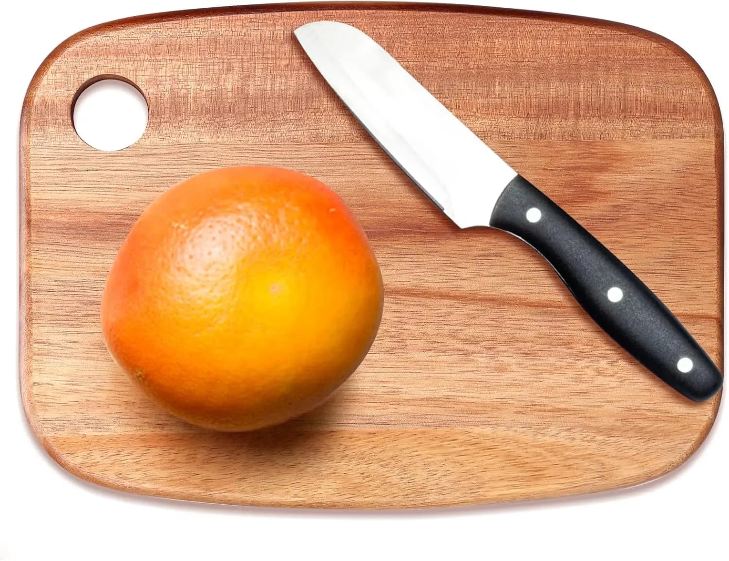 Mini Tagliere in Legno di Acacia per Cucina, 9x6.5 Pollici, per Verdure, Frutta, Pane, Carne, Senza BPA, con Gancio per Appendere