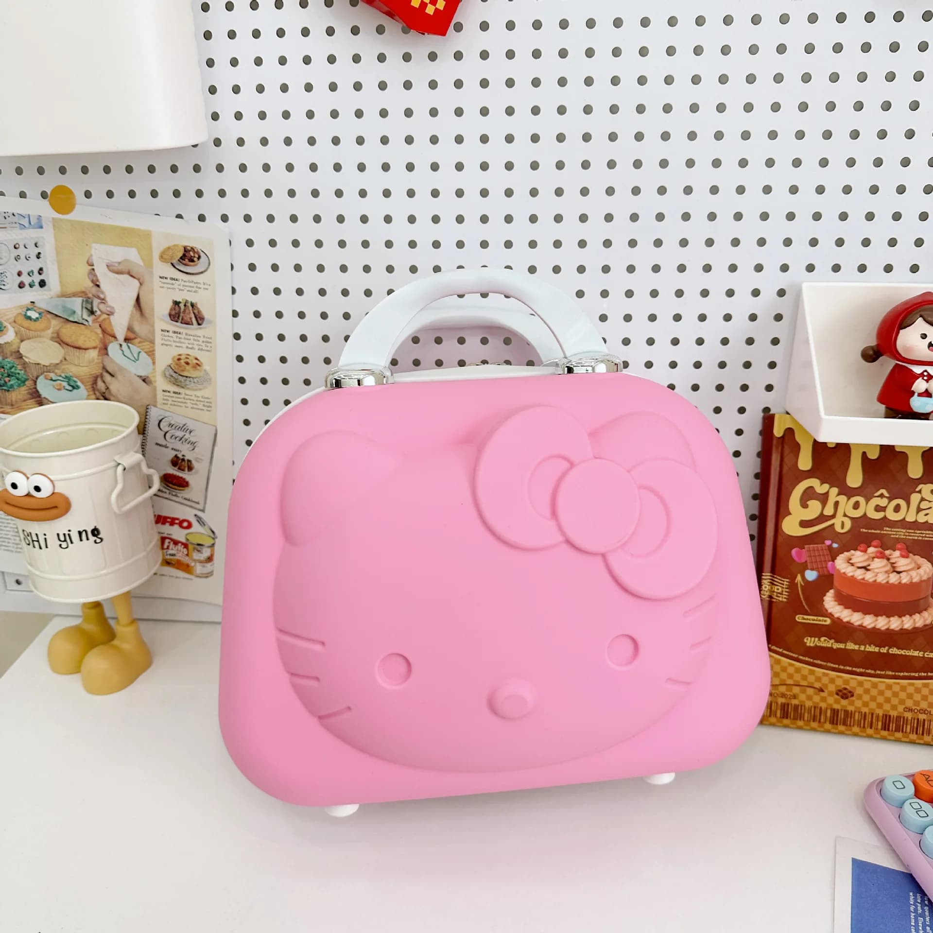 14 Inches Anime Hello Kitty Makeup Box Cartoon Makeup Box Gift Kt Cat Handbag Case Suitcase Sundries Organizer Holder Gifts Toy
