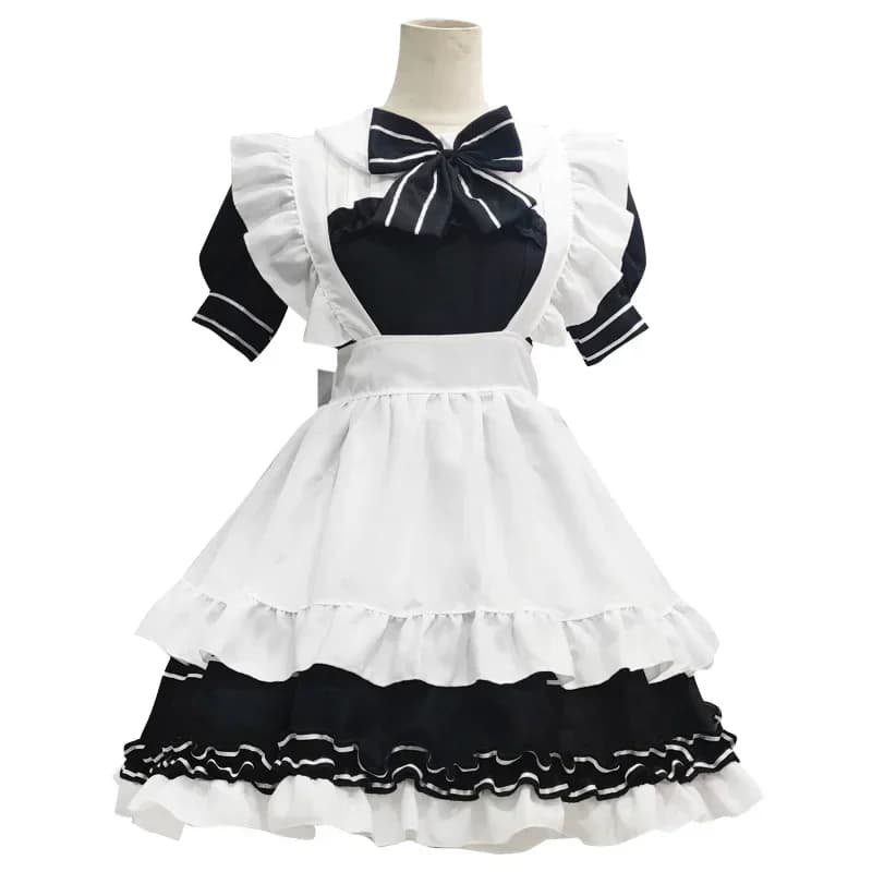 Black Little Devil Lolita Maid Dress Cosplay Donna Cameriera Cameriera Costumi di scena per feste