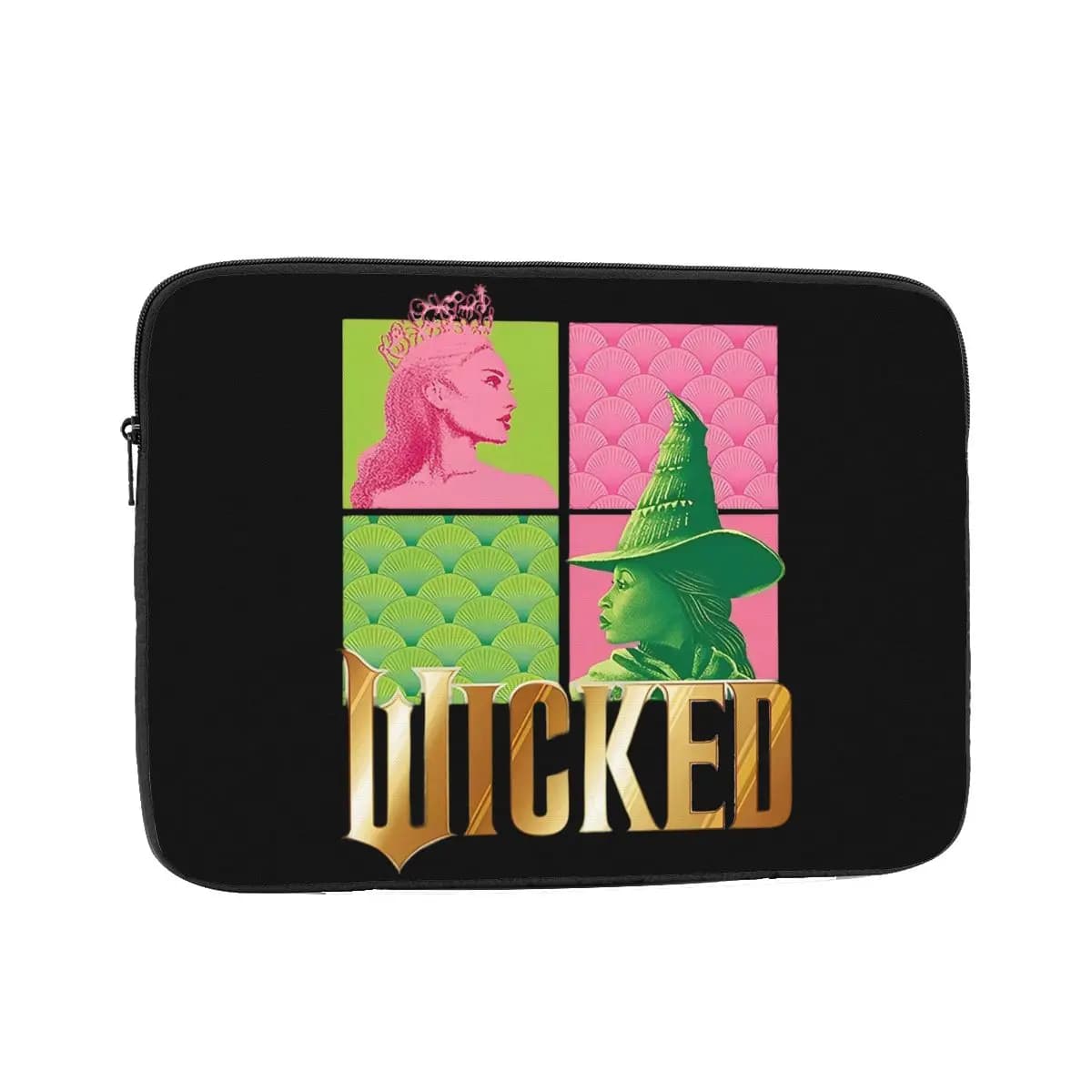 Wicked Elphaba & Glinda Custodia per laptop 12 "13" 15 "17" Custodia per notebook Custodia per tablet musicale per film Borsa antiurto