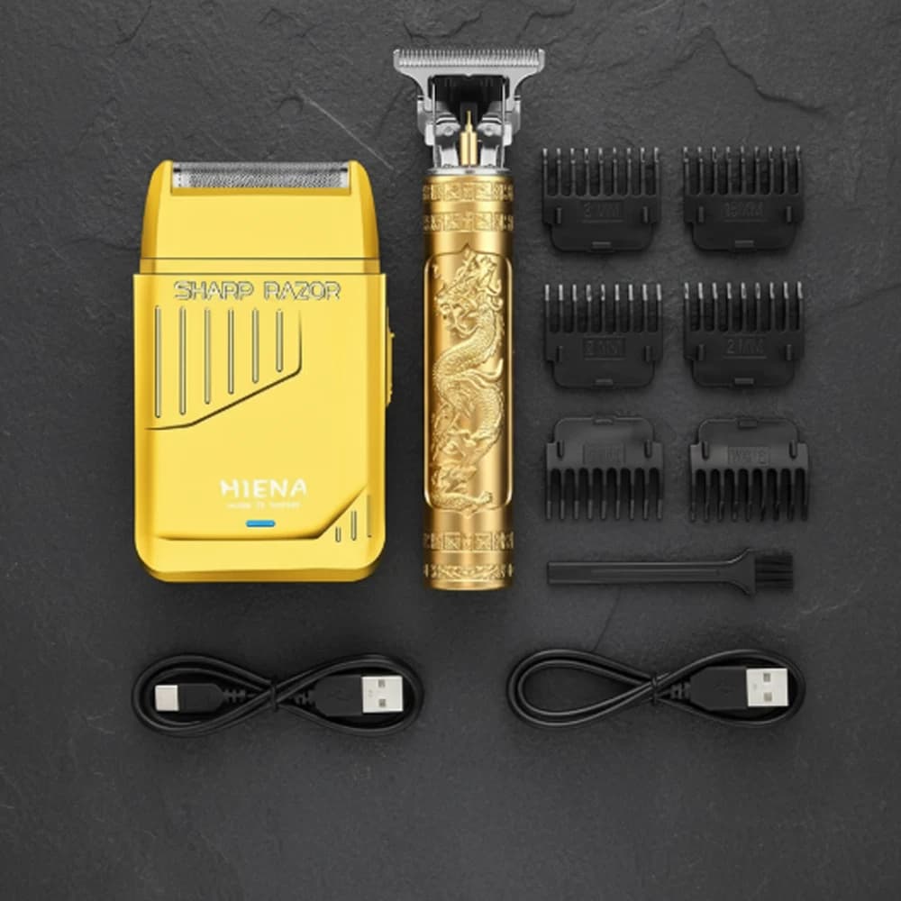 HIENA PRO 2pcs-Hair shaver for Men, Cordless Hair trimmer Shaver Beard Trimmer Case Gifts for Men Husband Father Hair Cutting Machine for Men, Holiday Gift for men
