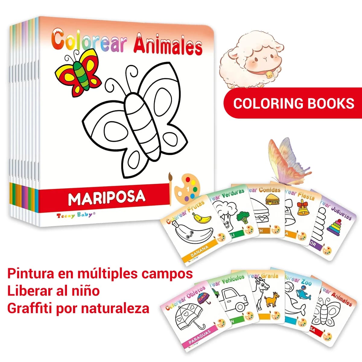 Spanish-Style DIY Coloring Book Series (10-Volume Set) — Educational Drawing Tools & Preschool Doodle/Coloring Books