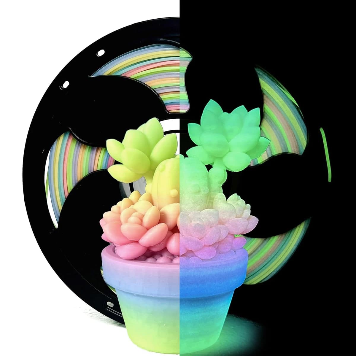 Filamento per stampante 3D PLA da 1,75 mm, arcobaleno luminoso, filamento PLA per stampa 3D arcobaleno, confezione sottovuoto da 250 g, 500 g, 1 kg