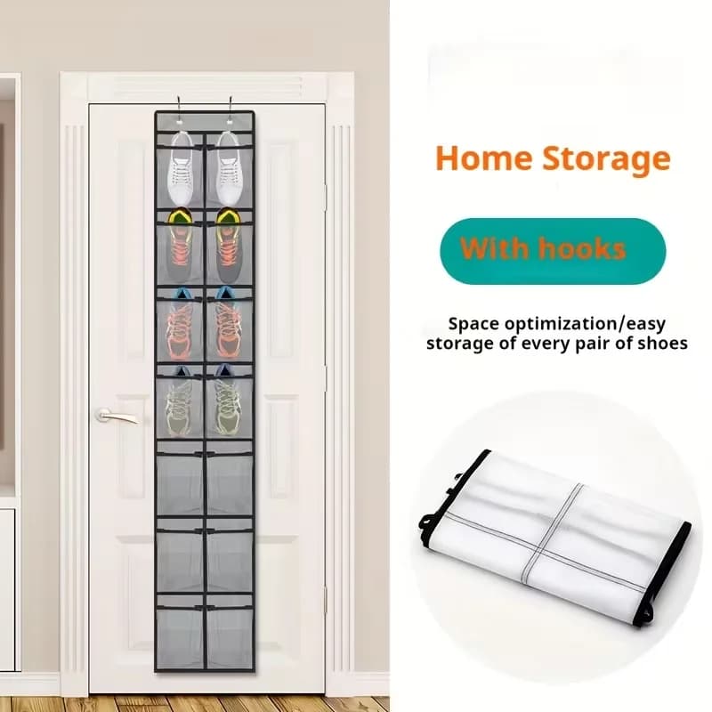 1/2pcs Over The Door Shoe Organizer, 14 Large Mesh Pockets Hanging Shoe Rack for Closet Organizers And Storage