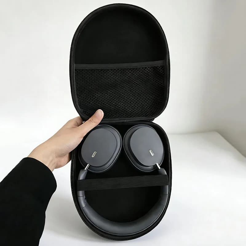 Headphone Storage Case 1Pc Black EVA Hard Shell Shockproof Portable Carrying Bag for Over Ear Headphones Cable USB Accessories