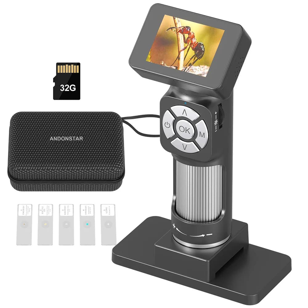 Andonstar Nuovo 50x-500x USB Bambini Microscopio Digitale AD112 2 ''Schermo LCD Bambini Osservazione Scienza Educazione Giocattoli Regali 32G Carta