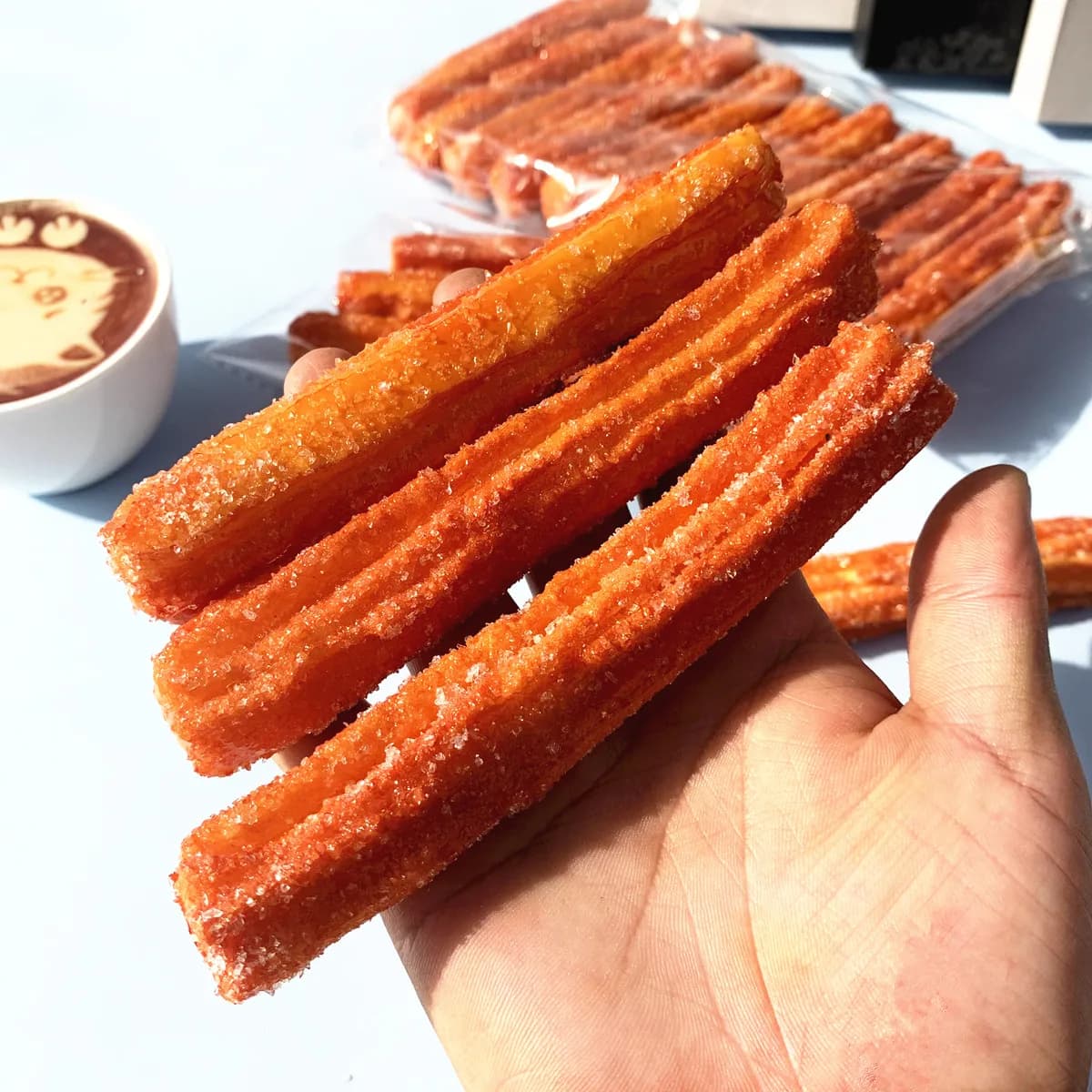 Modelli di Churros e YouTiao finti da 3/5 pezzi - Oggetti di scena realistici in PVC per pasta fritta per esposizione, decorazioni e acconciature di ristoranti