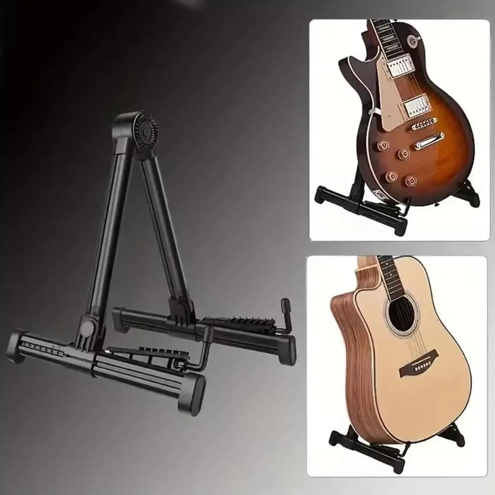 Supporto Universale Regolabile per Chitarra - Supporto Pieghevole in ABS/Silicone per Chitarra Acustica/Elettrica, Ukulele, Violino e Banjo