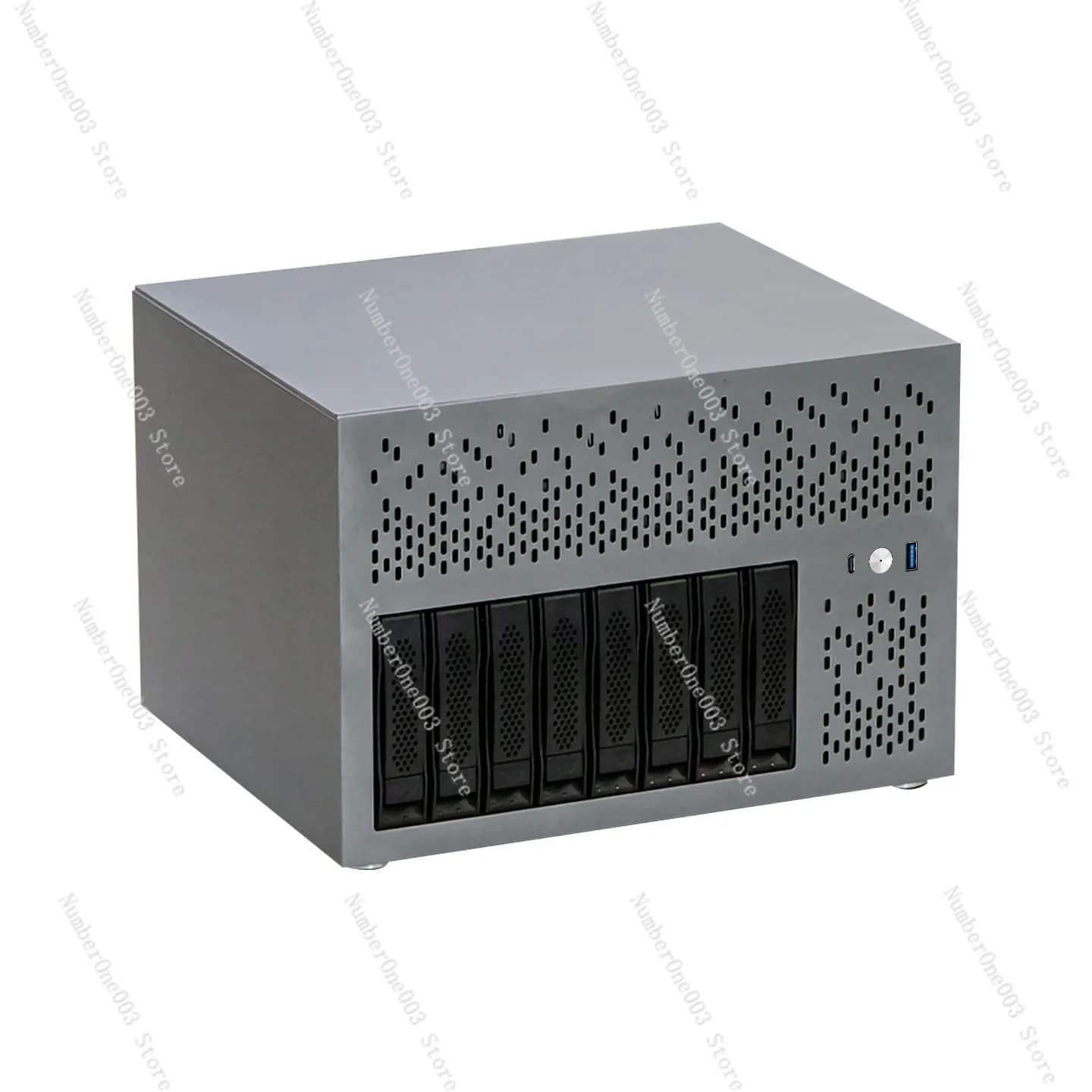 Centaur nas chassis 8 hard drive slots 3mm aluminum plate atx motherboard feiniu black synology home storage server