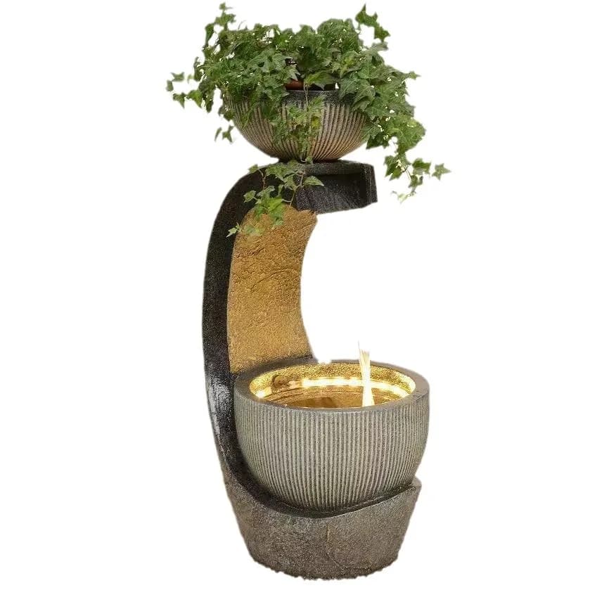 Fontana d'acqua che scorre, decorazione moderna per l'atmosfera dell'acqua di circolazione del soggiorno, ornamento dell'umidificatore del pavimento fortunato dell'ingresso