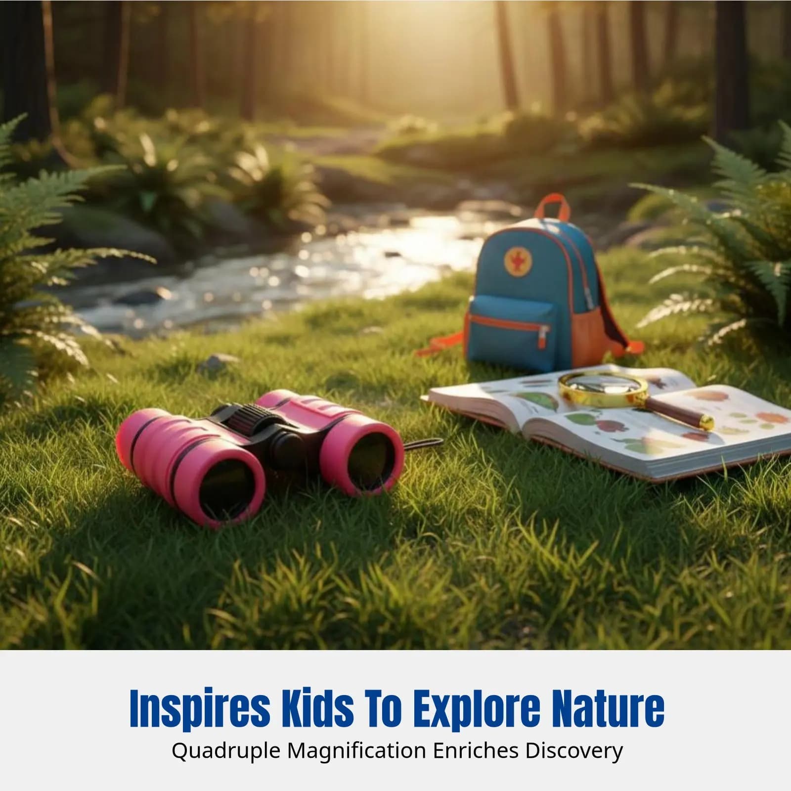 Binocolo per bambini, lente ottica HD 4x30, protezione per gli occhi, attività all'aperto, scuola materna, studenti, esplorazione della natura