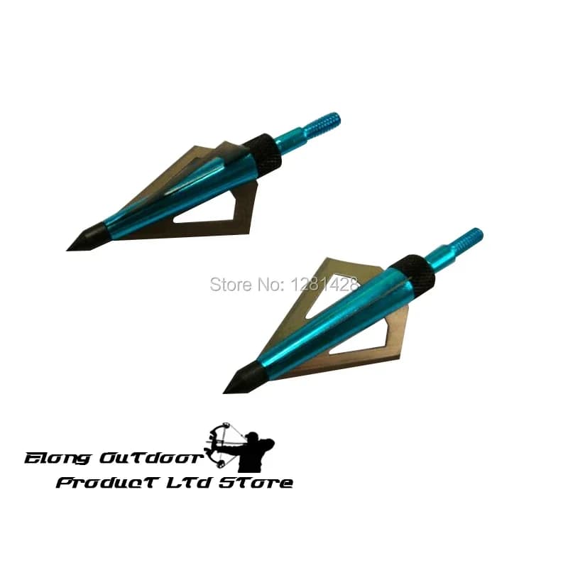 12Pcs Blue 125 Grain Broadhead 3 Blades Hunting Beast for Carbon Arrow Bolt Crossbow Archery Bow Recurve Compound