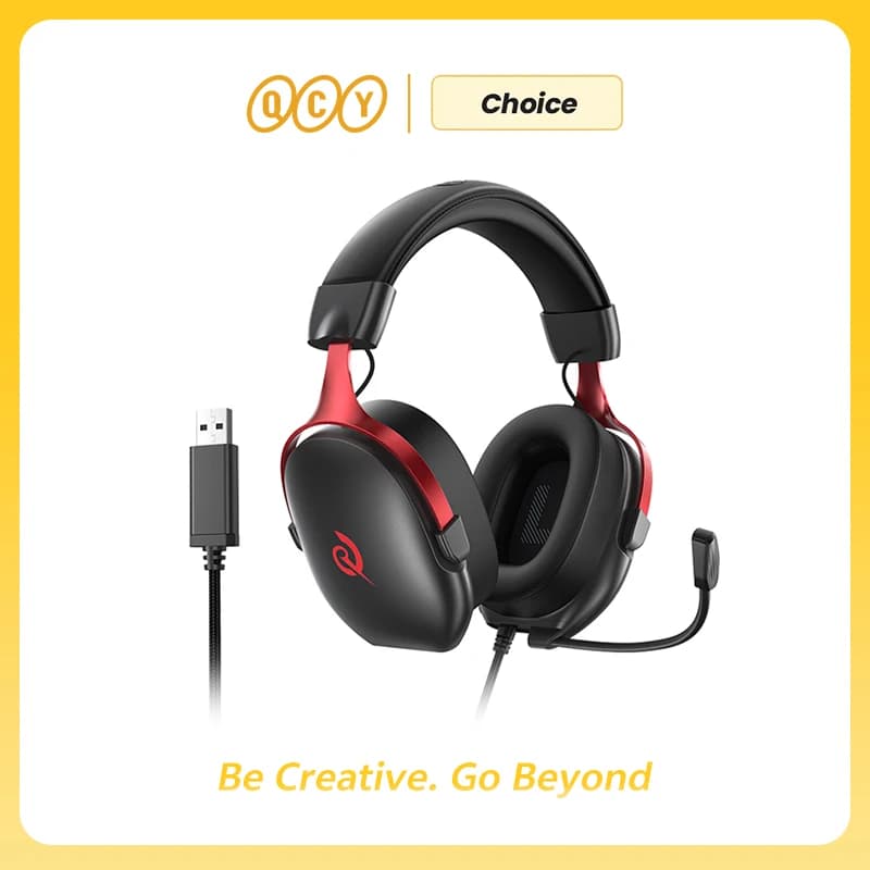 QCY VN200 Pro Wired Headphones 40mm Driver 7.1 Surround Gaming Headset For PC PS5 Multi Platforms Comfortable Over-Ear Earphone