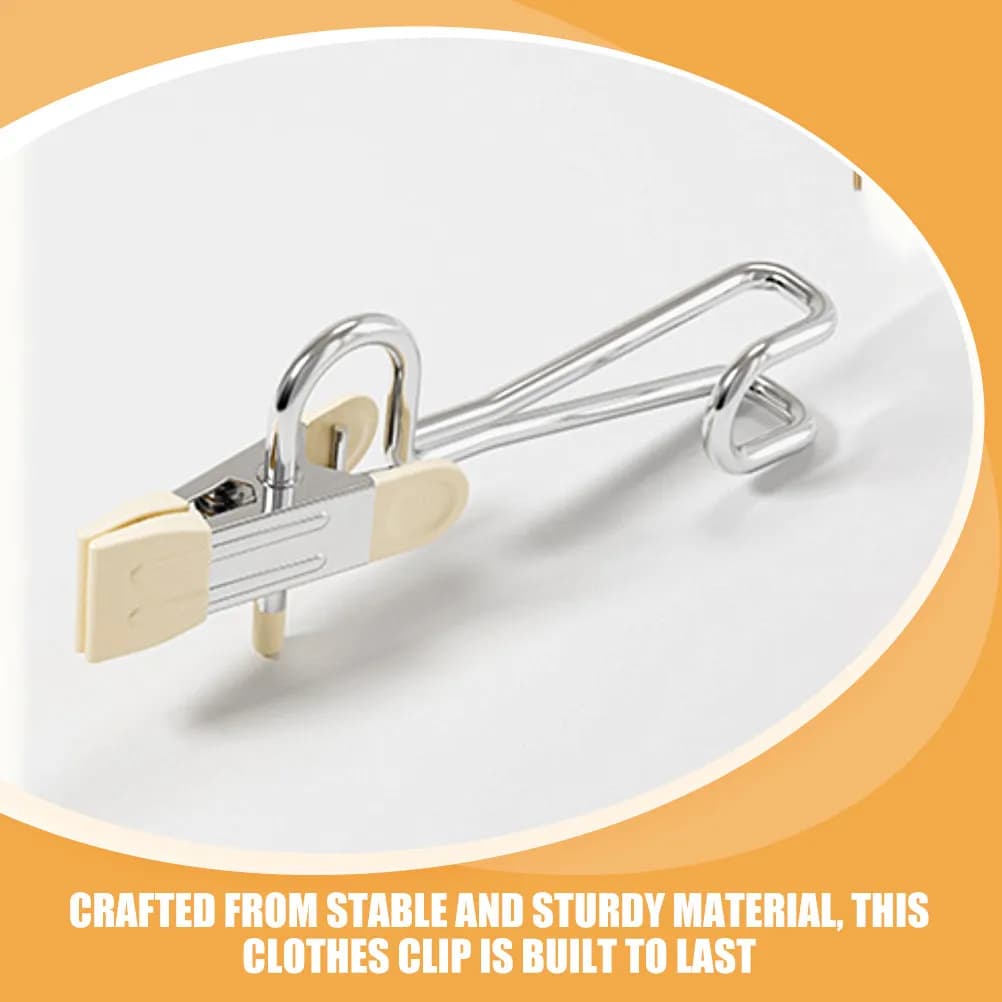 10 Pieces Clips Non-slip Clothes for Home Use, Stainless Steel Robust Hooks Multipurpose for Scarves and Hats