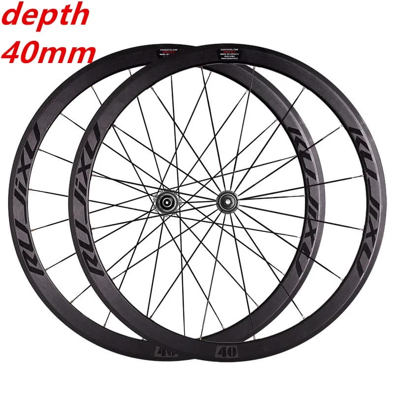 Rujixu-Set ruote per bici da strada in lega di alluminio, 700C alto 30 mm, 40 mm, 50 mm, 700x23-28c, freno per cerchione, freno a disco V/C