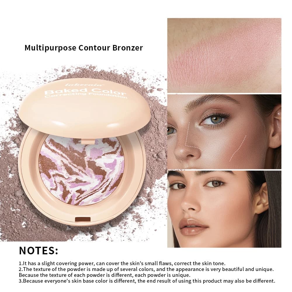 4 Color Matte Face Pressed Powder Facial Brightening Modify Facial Contour Multiple Uses Traveling Makeup Colors Palette