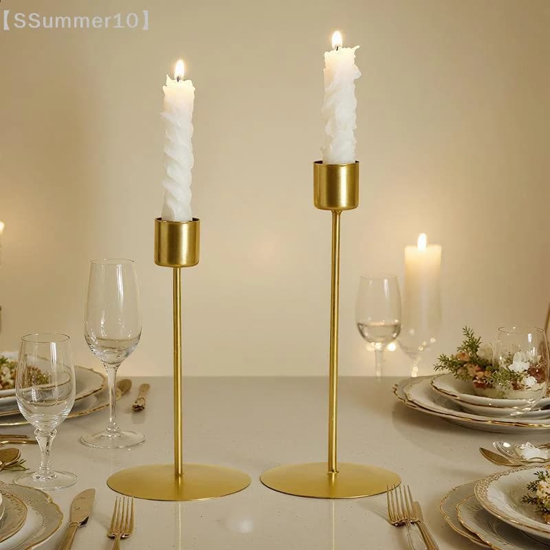 【SSummer10】Portacandele in metallo dorato in stile europeo - Semplice decorazione per la casa, per matrimoni, bar, feste, soggiorno【SS】
