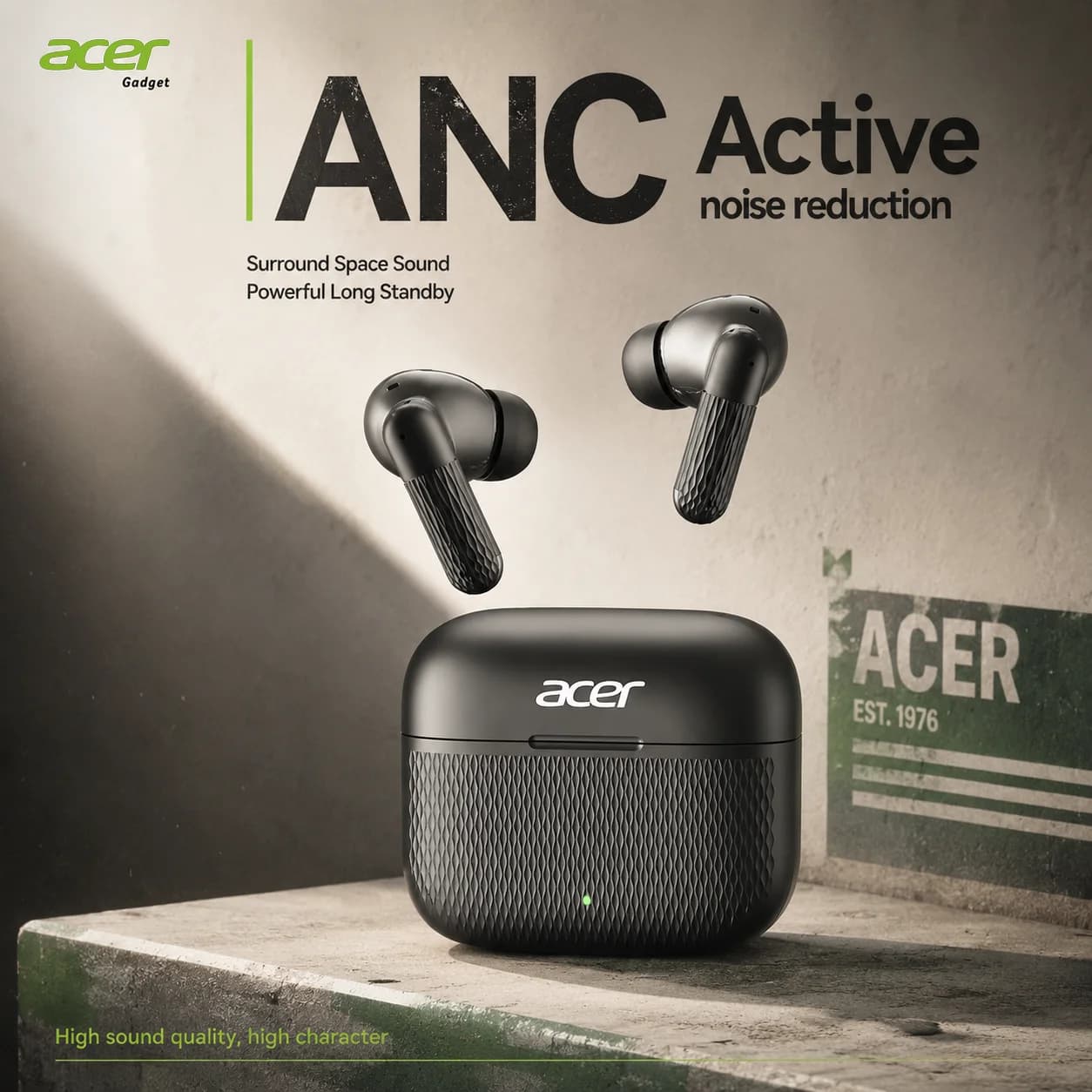 Acer OHR636 Bluetooth Wireless Earphones Active Noise Reduction Earbuds Long Standby Gaming Music Headset