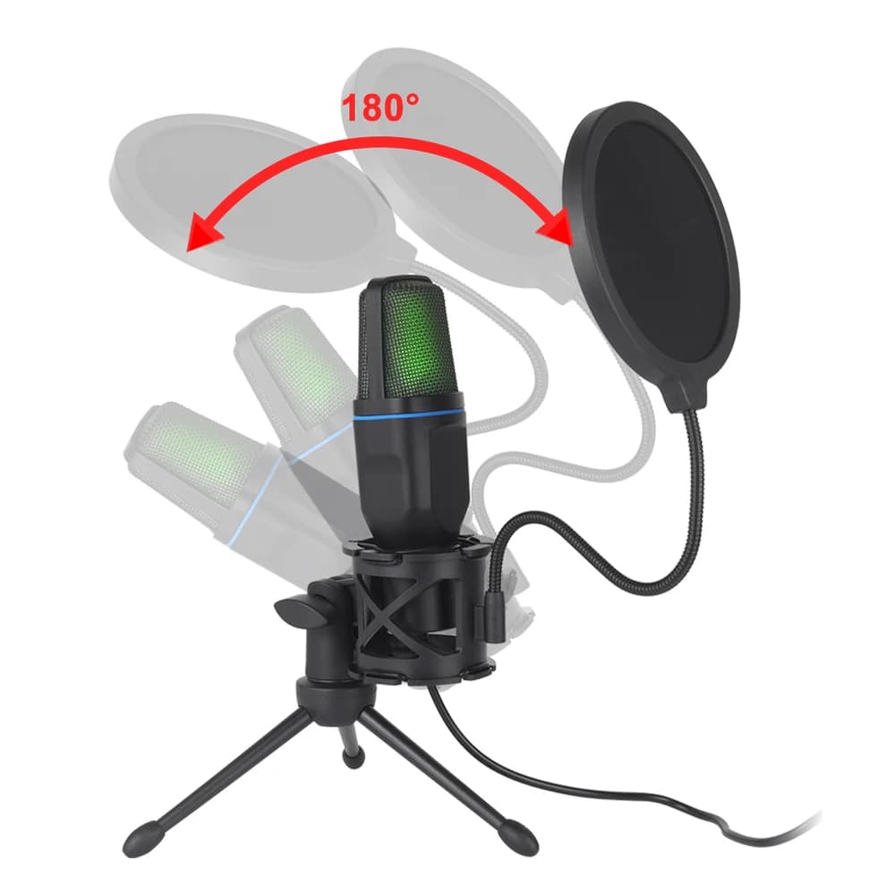USB Microphone RGB Microfone Condensador Wire Gaming Mic for Podcast Recording Studio Streaming Laptop Desktop PC usb microphone mic karaoke microphone bluetooth microphone for phone ушной мониторинг karaoke microphone mic studio microphone
